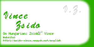 vince zsido business card